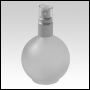 78 ml (2.65 oz) Frosted Glass Round Bottle with Matte Silver lotion pump and Clear Over cap.
