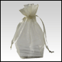 Ivory Organza / sheer gusseted gift bag. Size : 6 inches x 4.5 inches�
