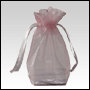 Pink Organza / sheer gusseted gift bag. Size : 6 inches x 4.5 inches
