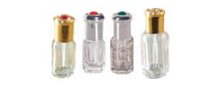 Traditional octagonal glass bottles