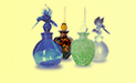 Large decorative art glass perfume bottles