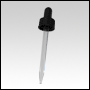 Clear glass dropper with black bulb. Dropper for 2oz-bottle