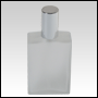Elegant frosted Glass Bottle with Silver Shiny Spray top and cap. Capacity: 100ml