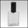 Elegant  glass bottle w/Black sprayer and cap.Capacity: 1/2oz (15ml)